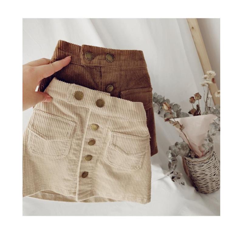 Wholesale girls baby A-line Corduroy short Knee-Length skirt Hip Wrap versatile kids skirt
