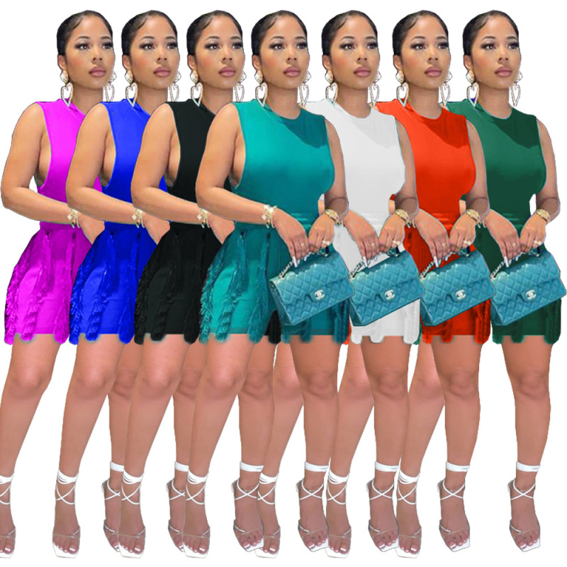 Conyson Wholesale Casual Summer Logo Apparel Boutique High Quality Jogger Sleeveless Solid Sexy Plus Size Shorts 2Pcs  Women Set
