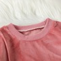 Conyson Pink Long Sleeve Sweater Bowknot Skirt 2 Piece Kids Girls Clothing Set Thick Hoodie Winter Children Girls Solid Outfits