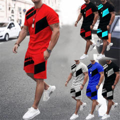 Summer Custom Tracksuit 2 Piece Short Sleeve Loose Fitness Casual Short Sleeve Suit Men'S Shorts Sets Gym Joggers Suits Set
