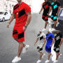 Summer Custom Tracksuit 2 Piece Short Sleeve Loose Fitness Casual Short Sleeve Suit Men'S Shorts Sets Gym Joggers Suits Set