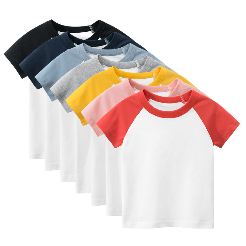 Conyson Wholesale Hot Summer Kids Clothes Unisex Baby Boys and Girls Custom Logo Cotton Patchwork Short Sleeve T-shirt Shorts