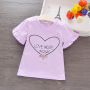 Conyson Hot New Kids Clothes Summer Cotton Letter Pattern Print Valentine's Day Kids Girls Short Sleeve T-shirt Children Outfit