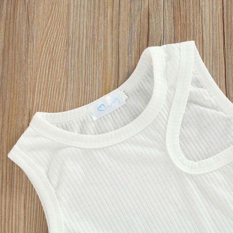 Conyson Fashion Summer Kids Girls Clothing Set Sleeveless High Waist Top Long Pants Two Piece Children's Girl Tracksuits Suits