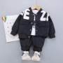 Conyson Wholesale Spring Kids Boy Jacket Pants Clothing Suits Cotton Printing Sweater Clothing Tracksuit Boys 3pcs Outfits