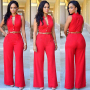 Summer Siamese Trousers Button Belt Sleeveless Pockets V neck Colourful Romper Suits Outfit 2022 Plus Size Women Casual Jumpsuit