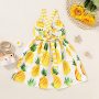 Conyson Wholesale Princess Girls Summer Toddler Kids Sleeveless Ice Cream Print Strap Tutu Party Dress Sundress Clothes Casual