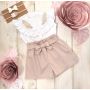 Girls Clothing Childrens 2021 Lovely Kid Baby Girls Feather Clothes Sets Summer Sleeveless Tops Shorts 2pcs Suit Outfits Kids