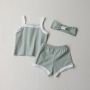 Conyson Newborn Baby Clothes Toddler Girls Wear Solid Sleeveless Top Shorts Kids Cotton Boutique Baby Girls Tracksuits Sets