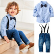 Blue shirt denim suit