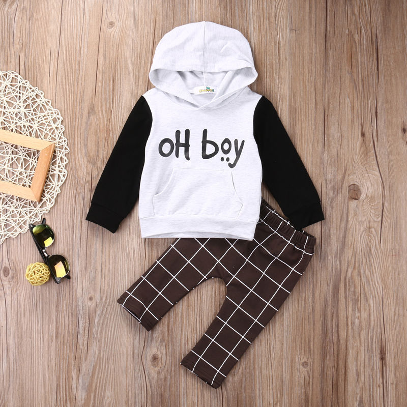 Autumn Winter 2pcs Toddler Infant Newborn children's Kids Boy Clothes Set Hoodies Long Sleeve Shirt Pants Leggings 2Pcs Outfits