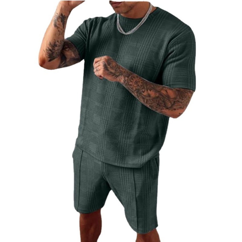 2023 Custom Logo Summer Wholesale Fashion Casual Designer Shorts And Shirt Sweatsuit  Street Wear Two Pieces Men Jogger Sets
