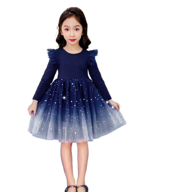 Hot Sale 2021 Summer Knee-Length Children birthday party dress ruffle short sleeve kids clothes girls dresses