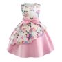 Conyson Kids Dresses Holiday Party Ball Gown Dress Halloween Costume Irregular Sleeveless Printed Girls Princess Flower Dresses