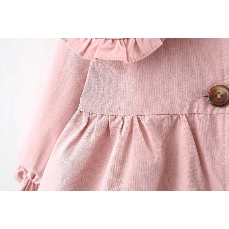 Conyson Infant Girls Solid Cute Coat Button Long Sleeves Baby Clothing Flower Dress Litter Princess Boutique Jacket