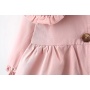 Conyson Infant Girls Solid Cute Coat Button Long Sleeves Baby Clothing Flower Dress Litter Princess Boutique Jacket