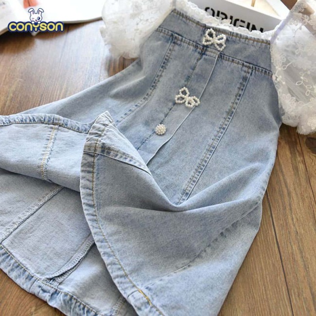 Conyson 2023 New Frock Design Toddler Baby Girl Birthday Party Sofia Cowboy Clothing Puff Sleeves Princess Elsa Dress