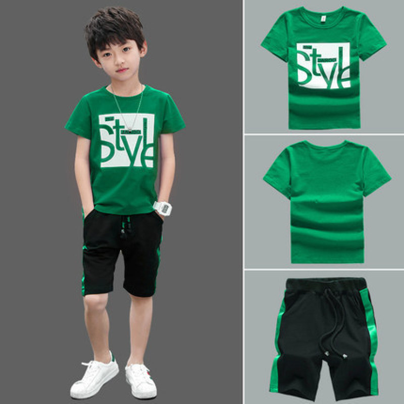 2021 Summer Boy Short Sleeve Pants Children Sports Kids Clothes New Style Fashion Children Clothing Casual Slim Boys Suit