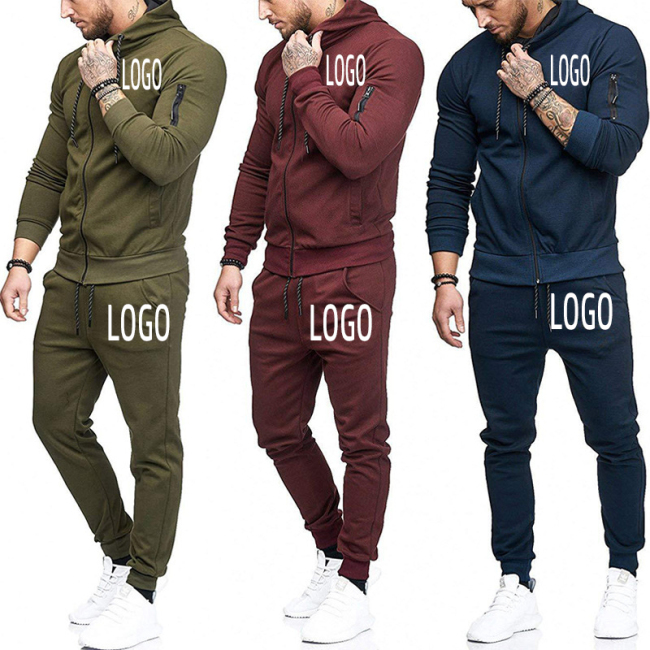 Conyson Private Label Men Plain Jogging Suit Set Tracking Set Custom Sweatsuit With Logo Men 2 Piece Pants Set