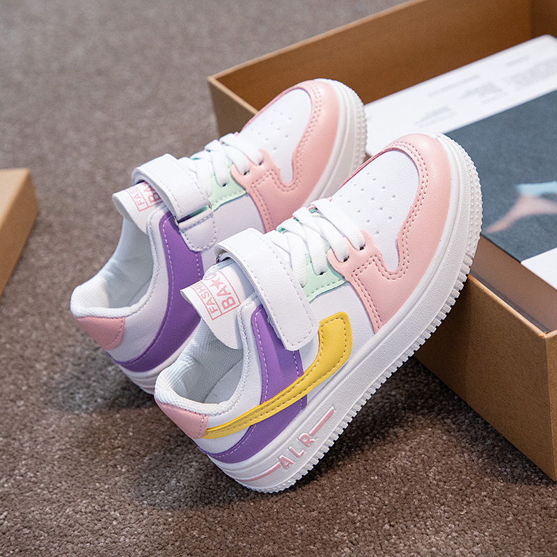 Conyson high quality kids spring autumn Korean fashion boutique designer buckle strap boy girls Outdoor pu leather sport sneaker