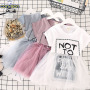 Conyson New Girl's Birthday leisure Party short sleeve Dresses Girls Summer casual Dresses Kid Girls satin Pattern Bow Dresses
