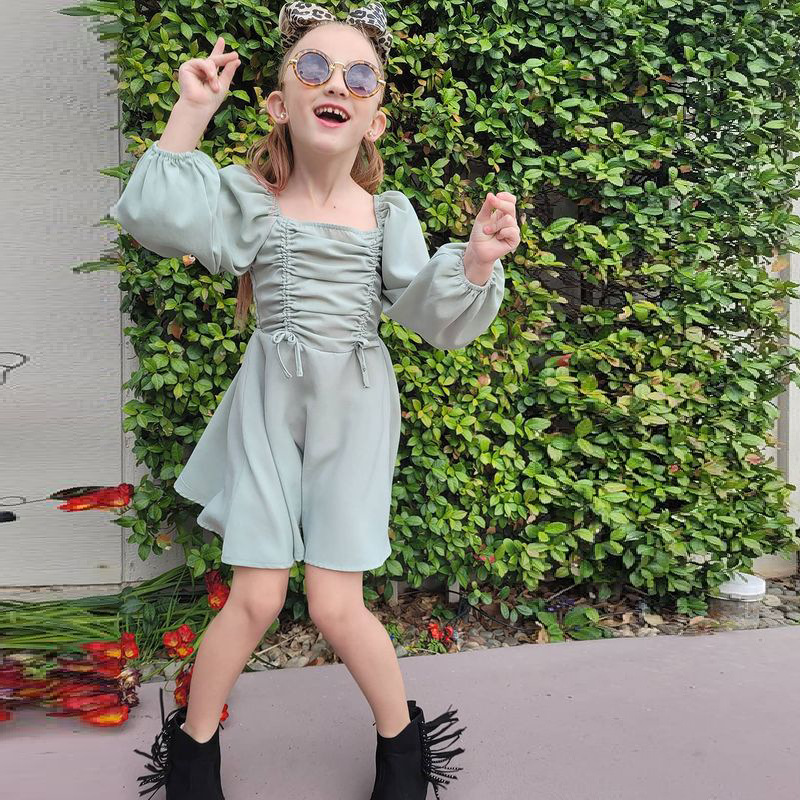 Conyson ins latest boutique fashion child Summer polyester Kids short sleeve Princess Party Elegant FOLD A-line girl Dresses