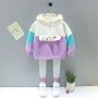 Conyson Casual Baby Girl Zipper Clothes Set Cute Hooded Sportswear Letter Infant Girls Long Sleeve Outfit 2Pcs Tracksuit