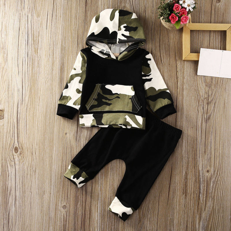 Conyson Autumn Winter Pudcoco Baby Boy Clothes Set 0-3 Year Casual Toddler Kids Newborn Hooded Tops Pants 2Pcs Outfits Set