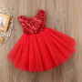 Conyson Wholesale High Quality Children Clothing Puffy Princess Skirt Sequins Baby Flower Dresses Baby Mesh Tutu party dress
