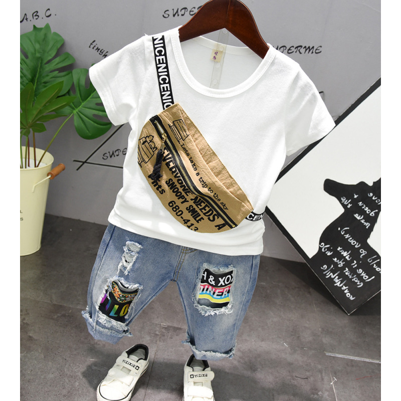 2021 Fashion Cool Summer Joker Newborn Baby New Summer Kids Clothes Baby Clothing Sets Short Sleeved Two Pieces Boys Suits