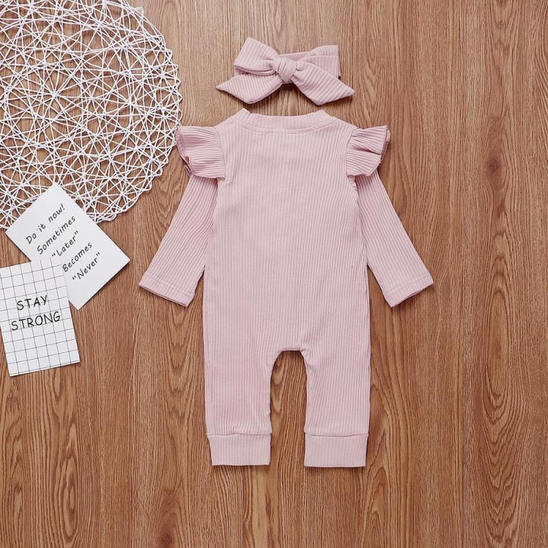 Newborn Long Sleeve Baby Clothes Set Knitted Cotton Romper Jumpsuit Solid Hair Newborn Long Baby Clothes Girls Boys Romper