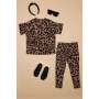 Conyson summer Kids Short Sleeve baby girls Top Long Leggings Stretch Leopard Printed Girls short sleeve suit