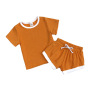 new style fashion casual short sleeve shirt and shorts set kids children's wear baby girl summer clothing cotton outfit sets