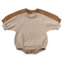 Conyson Wholesale High Quality 2023 New Arrival Sweatshirt Newborn Cotton Long-Sleeved Baby Romper Solid Color Baby Romper