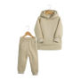 Conyson Custom embroidery cotton plain kids jogger sets pullover two pieces tracksuit children high quality kids sweatsuit sets