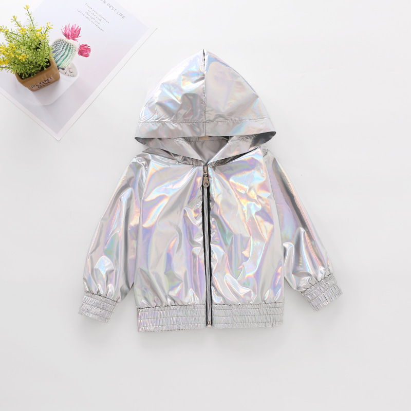 Conyson Wholesale Hot Autumn Bright Gold Stamping Hooded Coat + Long Sleeve Cartoon Printed T-shirt Skirt 2pcs Girls Clothes Set