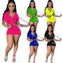 Hot Sale Tracksuit Custom Logo Spring Women Clothing 2 Piece Hooded Sexy Suit Solid Color Sport Casual Zip Blank Women Set