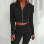 2023 Hot Sale New Design Fitness Spring Matching Sets Plus Slim Street Sexy Long Sleeve Luxury Sweatsuit exercise women 2pcs Set
