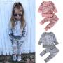 Factory Customized Long-sleeved Children's Girls' Sports Suit Clothing Two-piece Warmth Gold Velvet Girls Suit