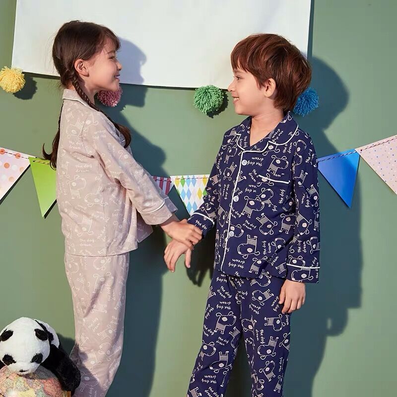 Conyson Wholesale Spring Clothes Long Sleeve 100% Cotton Flower Animal Print Unisex Baby Boys and Girls Sleepwear Pajamas Kids