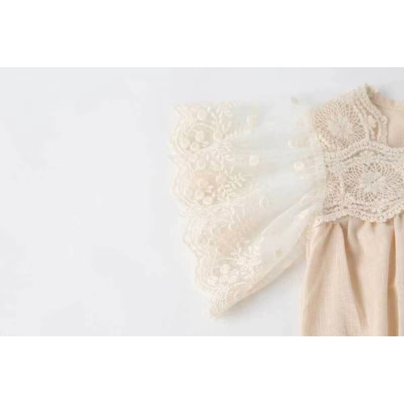 Conyson Infant Baby Summer Clothes Lace European Solid Style Toddler Clothes Flowers Princess Party Clothing Baby Girls Romper