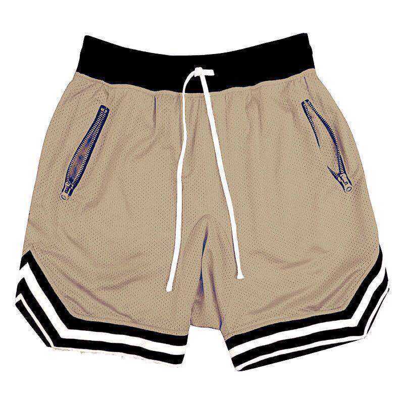 Men's plus basketball Running Cargo shorts with net Homme Streetwear Custom zip pockets Gym Sports Men's Elastic Waist Shorts
