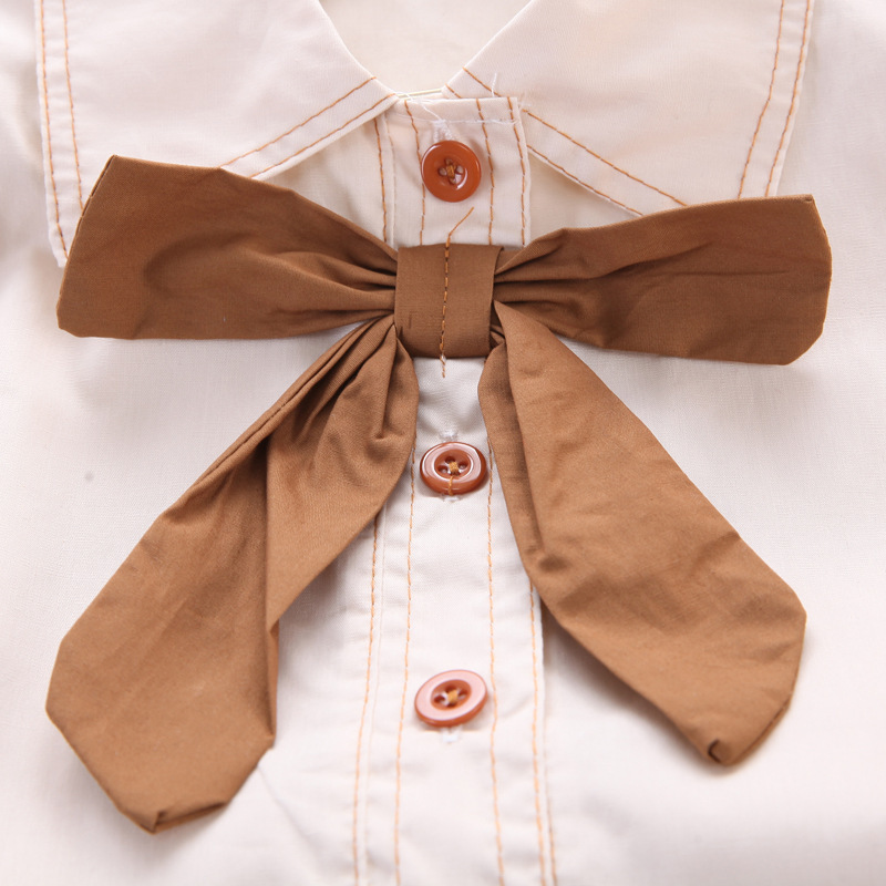 Conyson Baby Summer Cotton Button Bowknot Clothing 0-6Y little girls dress Clothes floral Top Shirt 2Pcs Outfit baby sets