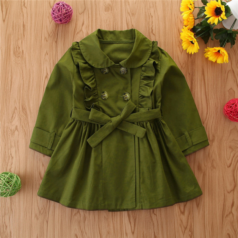 Latest Design Fashion Long Sleeves Toddler Girls Camouflage Printed Girls' Dust Kids Coat