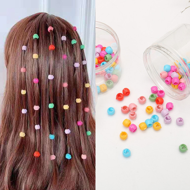 Mini Cute Candy Color Small Hair Clips Flower Doudou Plastic Hairpins Girls Ponytail Fashion Simple Hair Headwear