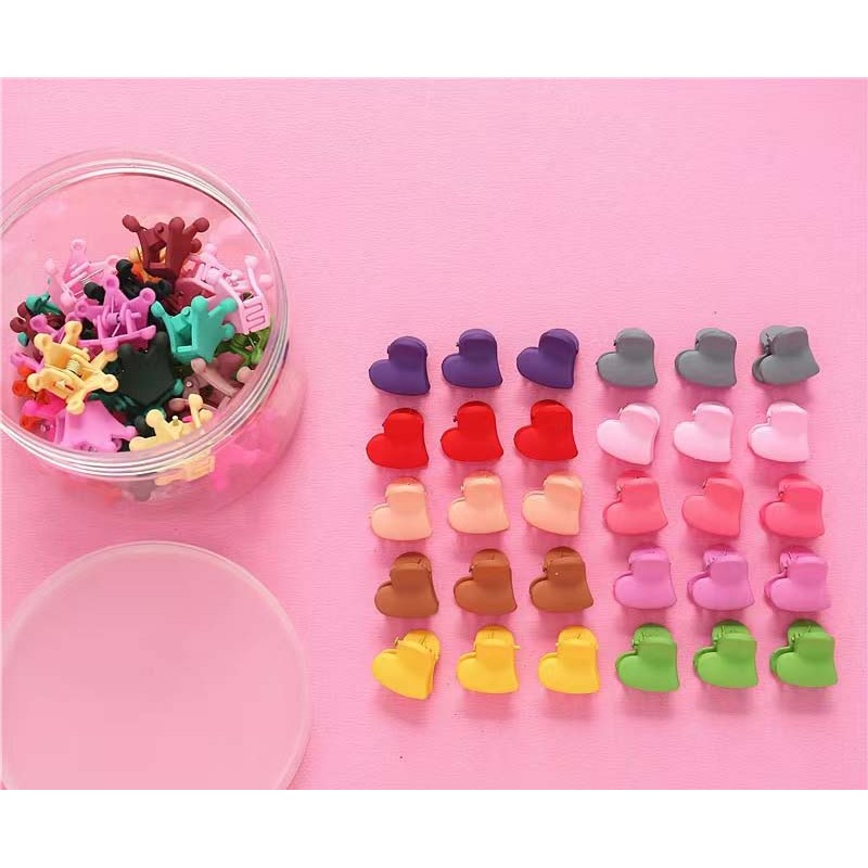 Mini Cute Candy Color Small Hair Clips Flower Doudou Plastic Hairpins Girls Ponytail Fashion Simple Hair Headwear