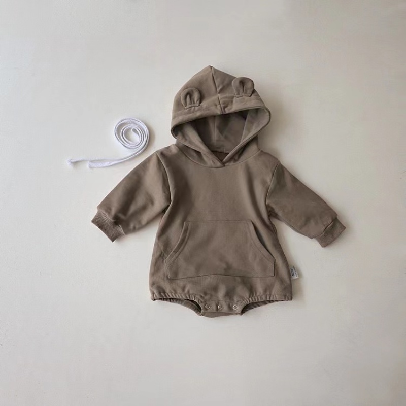 Conyson Wholesale High Quality New Autumn baby romper Solid Cotton Long Sleeve Infant Baby sweatshirt Romper