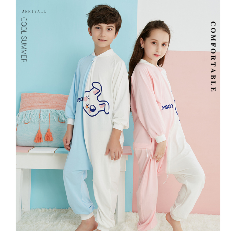 Wholesale Long Little Cotton Cute Girl Pajamas baby Kids Cartoon Onesie Pajamas Kids Girl Jumpsuit