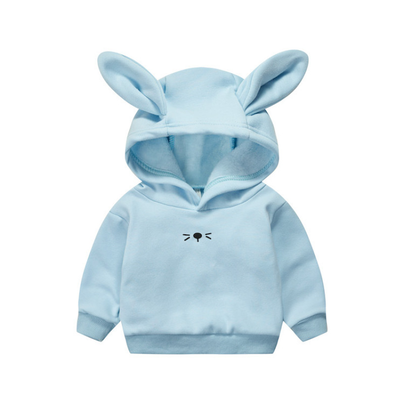 Conyson Unisex Hot Sale Baby Kids Boy Girl Pullover Cute Baby Sweatshirt Customize Rabbit Ear Outfit Toddler Baby Kids Hoodies