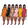 Custom Summer Solid Color Women Bodysuit Strapless Split Pants Two Piece Sets Irregular Casual Style Jumpsuit